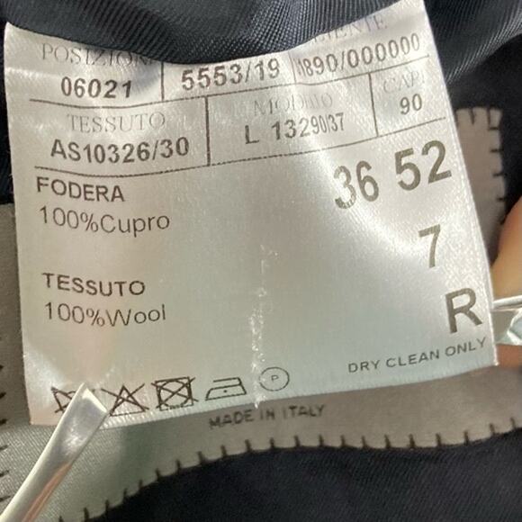 NWOT CANALI Blazer Mens 36R ITALY Navy-Blue Wool Double-Breasted Lined Long-Slv - Picture 9 of 16